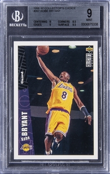 1996-97 Collectors Choice #267 Kobe Bryant Rookie Card - BGS MINT 9